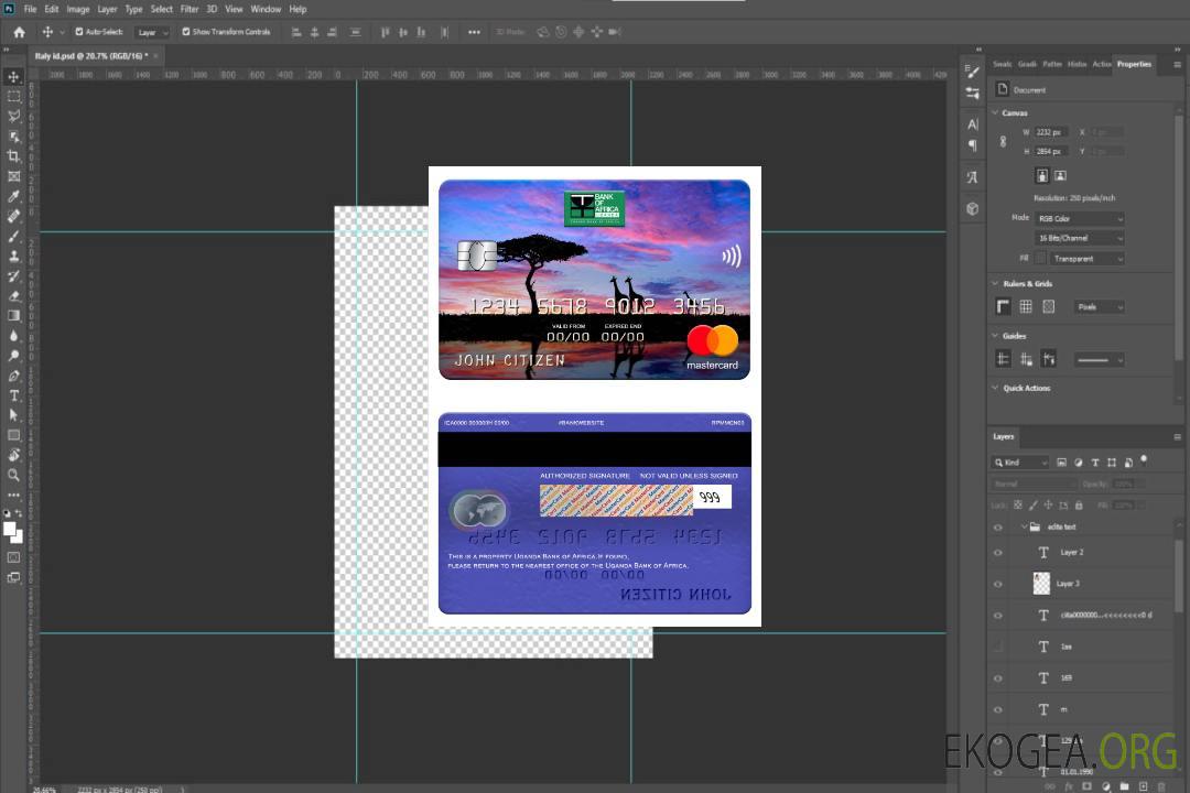 Mastercard de la Banque ougandaise d'Afrique template Mastercard de la Banque ougandaise d'Afrique template